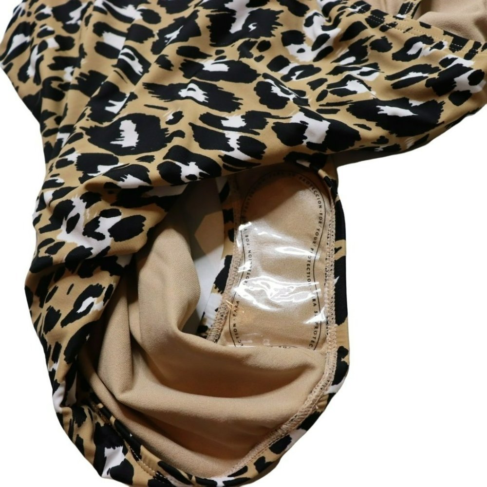Ellen Tracy Tan Leopard Animal Print One-Piece Swimsuit NWT | Size 8 - Picture 6 of 8